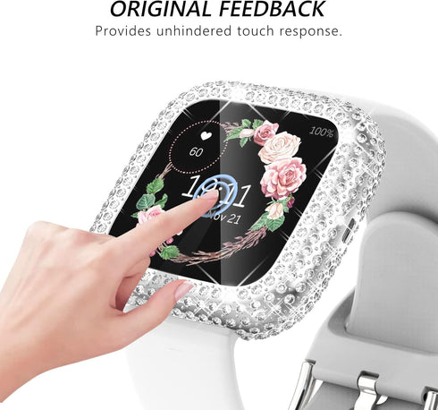 CHANCHY 4 Pack Bling Case Compatible with Fitbit Versa 2, Crystal Soft TPU Full Protective Case Cover Bumper