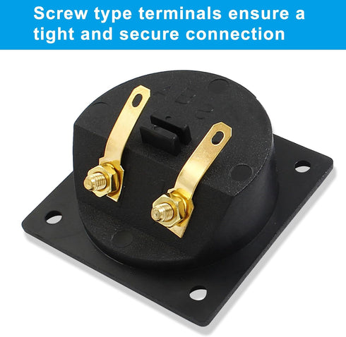 2-Way Speaker Box Terminal Cup, 2.2 Inch Square Stereo Screw Cup Connectors, Pack of 2