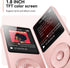 AGPTEK A02 MP3 5.3, 1.8 inch 128GB(Rose 32GB) Player with Bluetooth Screen Portable Music Player with Speaker, FM