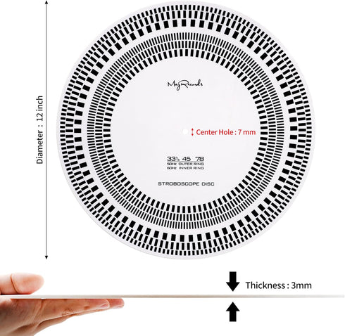 Turntable Strobe Disc LP Stroboscope Mat Tests Rotational Speed Detection LP Turntables Calibration Disc for Record Player