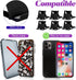 24 Pcs Adjustable Cell Phone Stand, Universal Foldable Multi Angle Pocket Stand for Desk (Black)