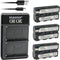 Kastar 3-Pack Battery and LKD2 USB Charger for Blackmagic Design Pocket Cinema Camera 6K Pro (Canon EF)