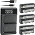 Kastar 3-Pack Battery and LKD2 USB Charger for Blackmagic Design Pocket Cinema Camera 6K Pro (Canon EF)