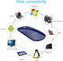 FENIFOX Bluetooth Mouse Slim, Mini Flat Portable Rechargeable Mobile Mice Compatible with Laptop, PC, Android, Windows
