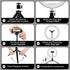 RYUNVOVO 10" 3 11 Selfie Ring Light with Tripod Stand and Phone Holder, LED Ring Light for Desk with Light Modes