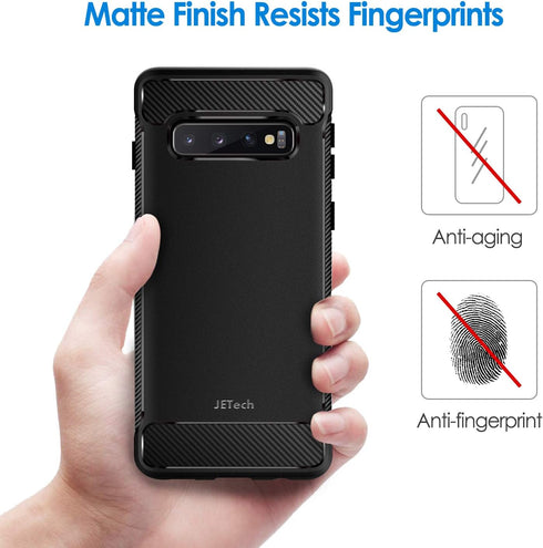 JETech Slim Fit Case for Samsung Galaxy S10, Thin Shock-Absorption Phone Cover (Black)