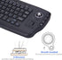 Multimedia Wireless Mini Keyboard with Trackball Mouse, 2.4Ghz, Scroll Wheel for PC, Mac, Android TV Box, Black