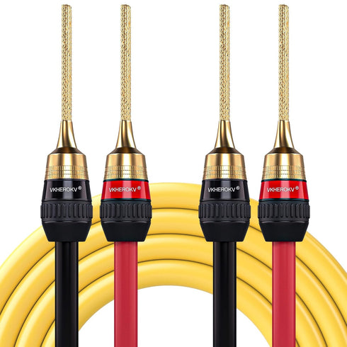 KK Cable YM-2C 10 Gauge(AWG) 1pair Set Speaker Wire with 24k Gold Plated Copper connectors, 5N OFC