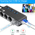 Quick Charge 3.0 Cigarette Lighter Splitter, Qidoe 3 Socket 180W Adapter with 4 USB Fast Charging