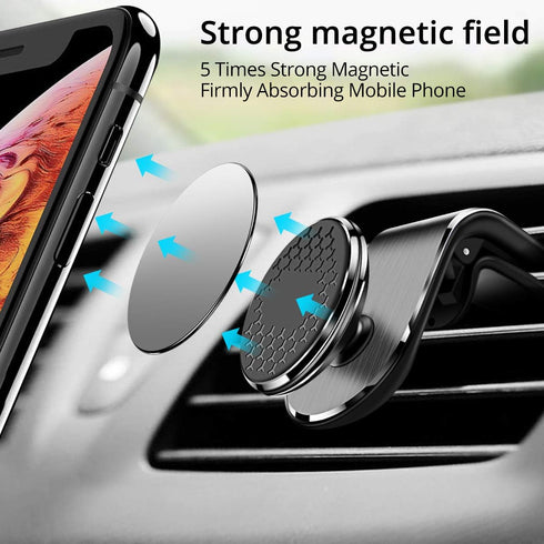 Magnetic Phone Mount for Car Vent, Strong Magnet Cell Phone Holder, 360° Rotation Magnetic Car Phone Holder Mount for
