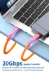 240W USB C to USB C Cable Silicone 6.6FT, USB 3.2 Gen 2 Fast Charging Cable 20Gbps Data Transfer for iPhone 15 Pro Max,