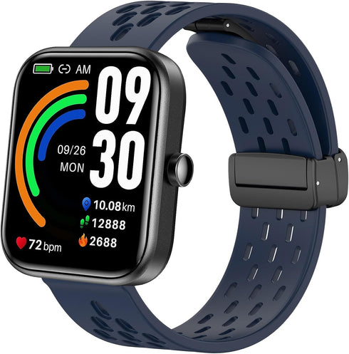 TOZO S3 Smart Watch Bands, Breathable Soft Silicone Sport Band with Magnetic Butterfly Closure Replacement Straps