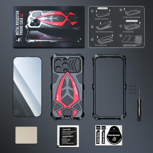 Metal Compatible Case for iPhone 13 Pro Max 6.7 inch 2021, with Screen Protector, Silicone 360° Full Camera Protection