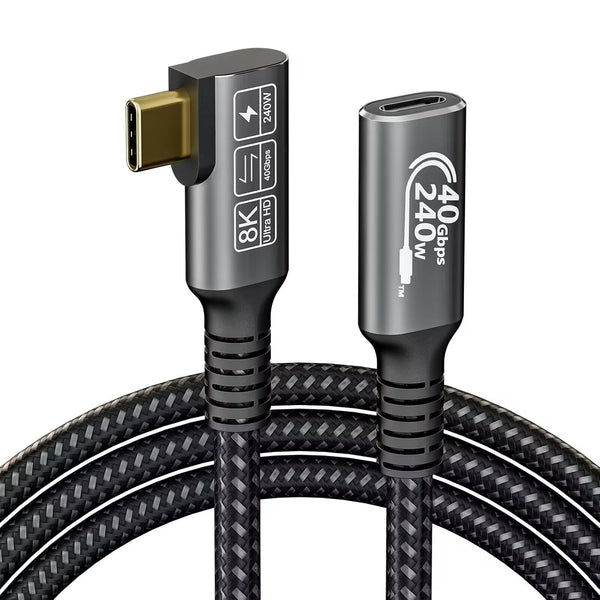 USB C 4 Extension Cable with Thunderbolt 4, 240W Charging, 40 Gbps Data Cable for Hub, Dock