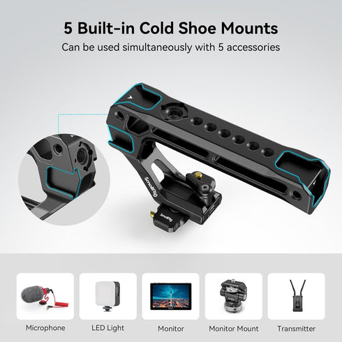 SMALLRIG Lightweight NATO Top Handle, Quick Release NATO Grip with NATO Rail for DSLR Camera Cage, Universal Top Handle