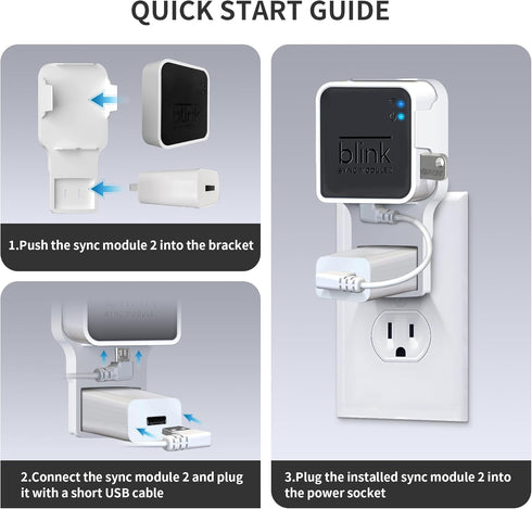 256GB USB Flash Drive & Wall Mount for Blink Sync Module 2 with Short Cable for Enhanced Security