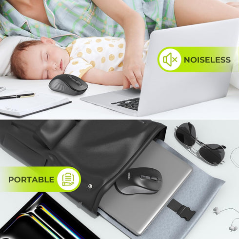 seenda Wireless Mouse, Bluetooth Mouse for Laptop - Dual Mode (Bluetooth + 2.4G USB) Compatible with MacBook and Windows