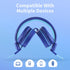 POWMEE P10 Kids Headphones with Microphone, Adjustable 85dB/94dB Volume, Foldable On-Ear for School/PC/Cellphone (Blue)