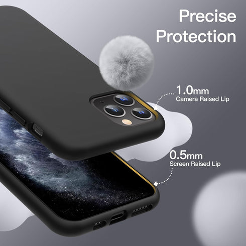 JETech Silicone Case for iPhone 11 Pro - Silky-Soft Touch Full-Body Protective Cover, Shockproof (Black)