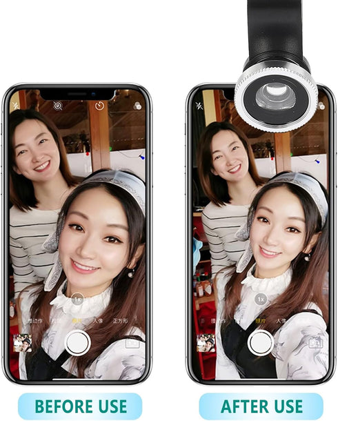 OUNONA 2 Sets 3-in-1 Clip-on Smartphone Camera Lens Kit with Fisheye Wide Angle and Macro Lens Silver Multifunctional