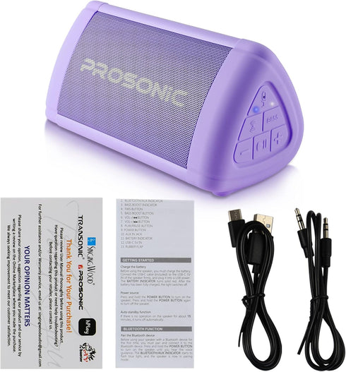Prosonic BT3 Portable Wireless Bluetooth Speaker with 10W Stereo Sound, Bass Boost, Bluetooth 5.0, IPX5, Indoor &