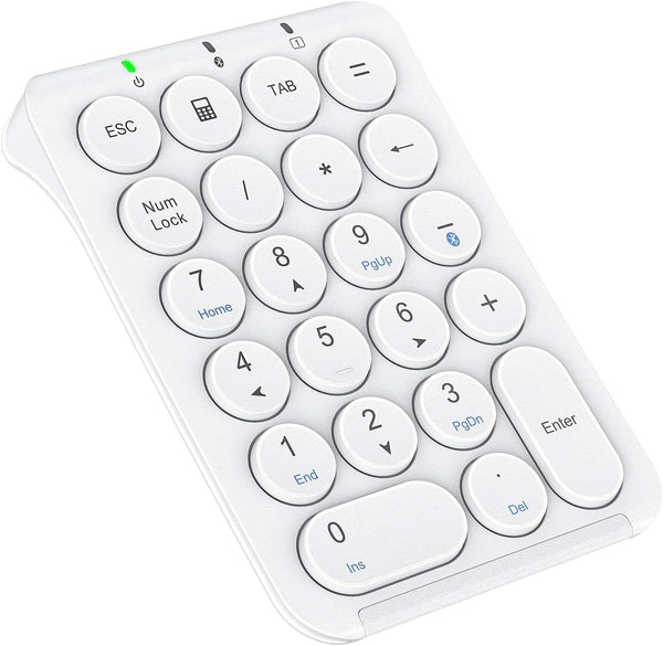iClever Number Pad, KP08 Bluetooth Number Pad, Ultra Slim and Lightweight, USB-C Charge, for Laptop, iPad, Mac, PC