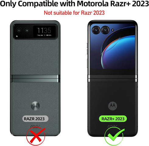 for Motorola Razr Plus Case, Built-in Screen Protector & Magnetic Hinge Protection & Ultra Thin Matte PC Shockproof Phone Cover Smartphone Case for Moto Razr Plus 2023 (Green)