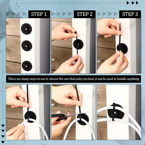60 (43 mm) Yookeer Pieces Magnetic Zip Tie Mount Multipurpose Cable Holder Magnets Magnetic Wire Management Bases