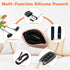 4 PCS Headphone Organizer and Silicone Cable Ties, Pouch for Storing Earbuds, USB Flash Drive, Keys, Cord Management