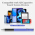 MEKO Stylus Pens for Touch Screens - 2 in 1 Universal Disc Stylus with 6 Replacement Tips - Blue/Silver
