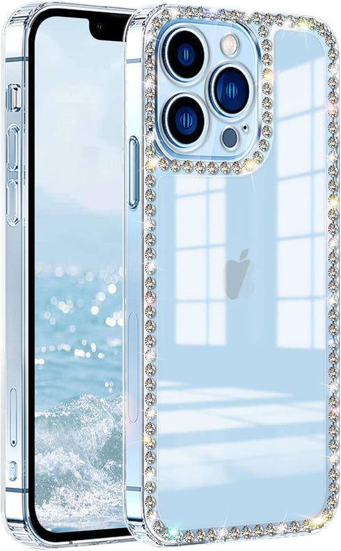 Cute Bling Diamond Rhinestone Clear Case for iPhone 11, Luxury Fashion Protective 3D Phone Case for Girls & Women