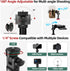 JEBUTU 1/4" Extendable Tripod Aluminum, Portable Adjustable Light Stand with Screw Phone Holder & Remote, Ball Head