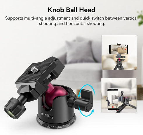 SmallRig Mini Tripod for Camera, Updated Desktop Tripod with Arca-Type Compatible QR Plate