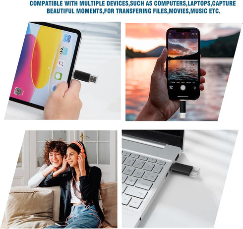 MAKACTUA 2 Pack 128GB 3.0 128GB 2-in1 Type-C USB Flash Drive USB-C Thumb Drives Memory Stick Jump Drive