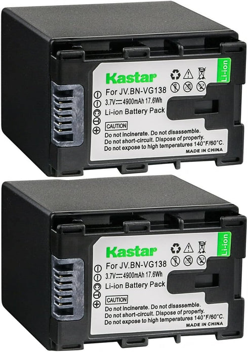 Kastar BN-VG138 Battery 2-Pack | Replacement for JVC GZ-HM300BU, GZ-HM300BUS, GZ-HM300SEK