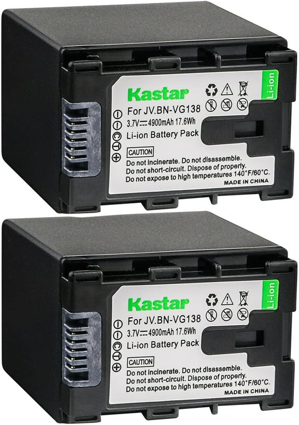 Kastar BN-VG138 Battery 2-Pack | Replacement for JVC GZ-HM300BU, GZ-HM300BUS, GZ-HM300SEK