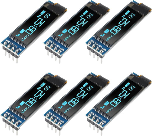 JUZITAO 6PCS I2C Display Module 0.91 Inch I2C OLED Display Module Blue I2C