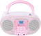 SingingWood GC01 Macarons Series Portable CD Player Boombox - Kids CD Player with AM FM Stereo Radio, Rose