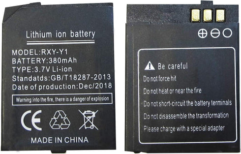 RYX-Y1 Smart Watch Battery 380mAh for Y1 Smart Watch Phone, Long Standby Battery