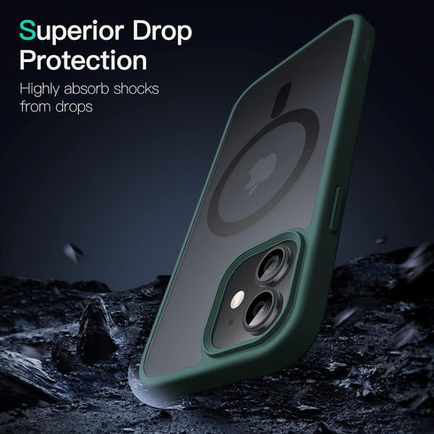 JETech Magnetic Case for iPhone 12/12 Pro 6.1-Inch, Compatible with MagSafe, Translucent Matte Back Slim Shockproof