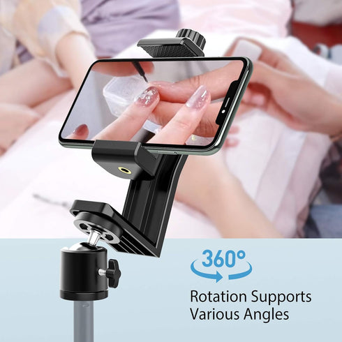 6amLifestyle Cell Phone Tripod Mount Adapter with 360° Rotatable Ball Head for Universal Smartphone Holder