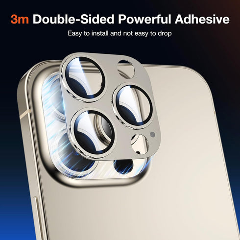 2 Pack Titanium Alloy Glass Camera Lens Protector for iPhone 15 Pro Max/iPhone 15 Pro, Anti-drop, Case Friendly
