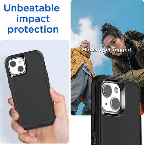 AICase iPhone 14 Case (6.1") - Rugged Heavy Duty Protection, Glass Screen Protector & MagSafe Conversion Kit.