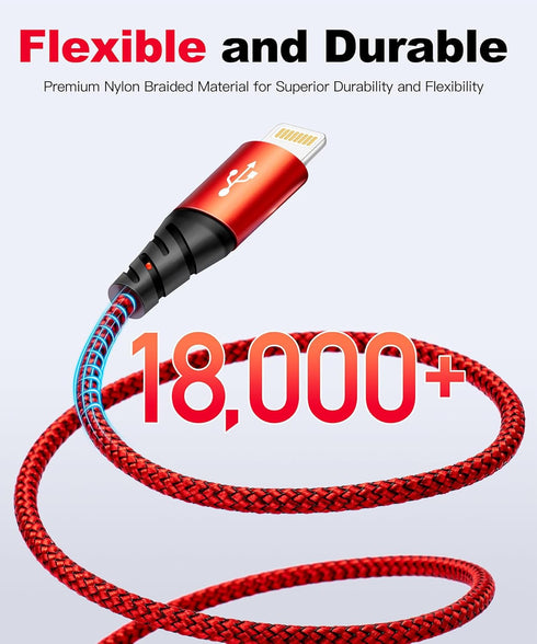 Multi Charging Cable 2Pack 6ft - Fast 3.5A USB Charger Cord, 4 in 1 for iPhone, Samsung Galaxy, PS, Tablets & More.