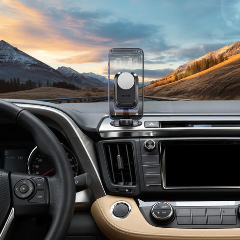 pop-tech Car Phone Mount for Pop Socket: Strong Adhesive Cell Phone Holder for Automobile Dashboard - Adjustable Dash