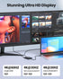 Fophmo 4K@60Hz 3 100W USB C to Dual HDTV Adapter, HDTV Splitter Extend Display for Dual Monitors, macOS Only Allows