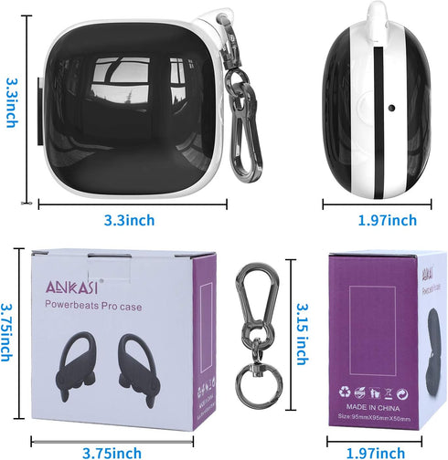 Compatible Powerbeats Pro Case Cover - Full Protective Shockproof Silicone Case for Beats Powerbeats Pro 2019 (White