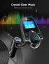 Nulaxy Wireless in-Car Bluetooth FM Transmitter, Car Kit with 1.44 Inch Display, Supports TF/SD Card