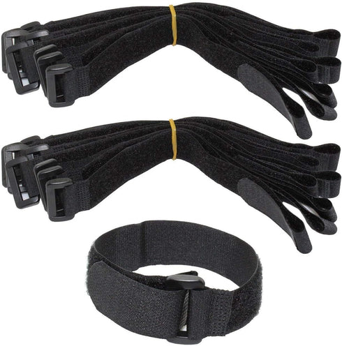 Premium Cinch Straps - Reusable Hook & Loop Tie Down Fastener Straps for Organizing Cables (Pack of 10)