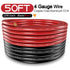 4 Gauge Wire (25ft Each - Black/Red) with 20pcs Lugs Terminal Connectors & 3:1 Heat Shrink Tube for Power/Auto